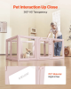 Dog Whelping Box with Window Transparent Playpen for Medium Dog 60x39x23 in