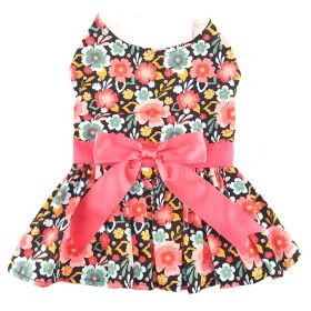 Blooming Blue and Peach Floral Dog Dress (size: X-Small)