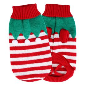 Pet Christmas Turtleneck Sweater Dog Cat Christmas Clothes Snowman Stripes Costume Winter Holiday Sweater for Small Medium Kitten Puppy Cats Dogs (size: L, Type: Furball)