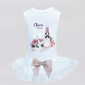 Cheers Dog Dress (Color: White, size: XXS)